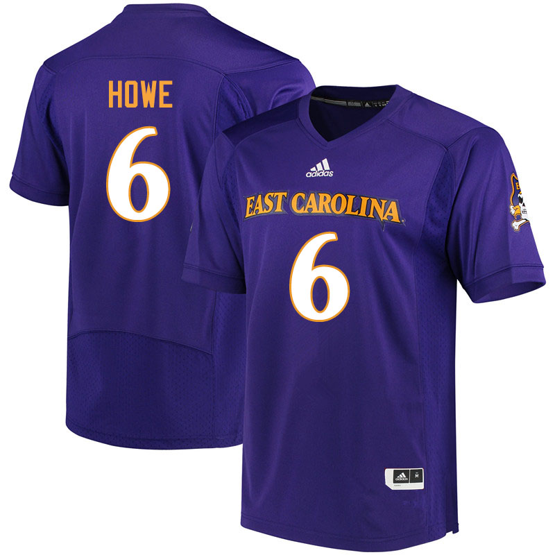 Men #6 Hussein Howe ECU Pirates College Football Jerseys Sale-Purple - Click Image to Close